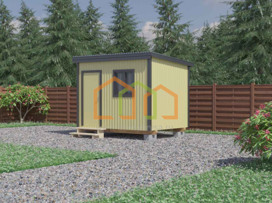 Металлическая бытовка для дачи Герань (С)